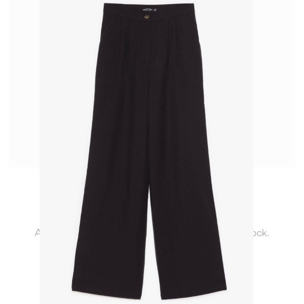 Nasty Gal Black Wide-Leg Trousers (NWT)
